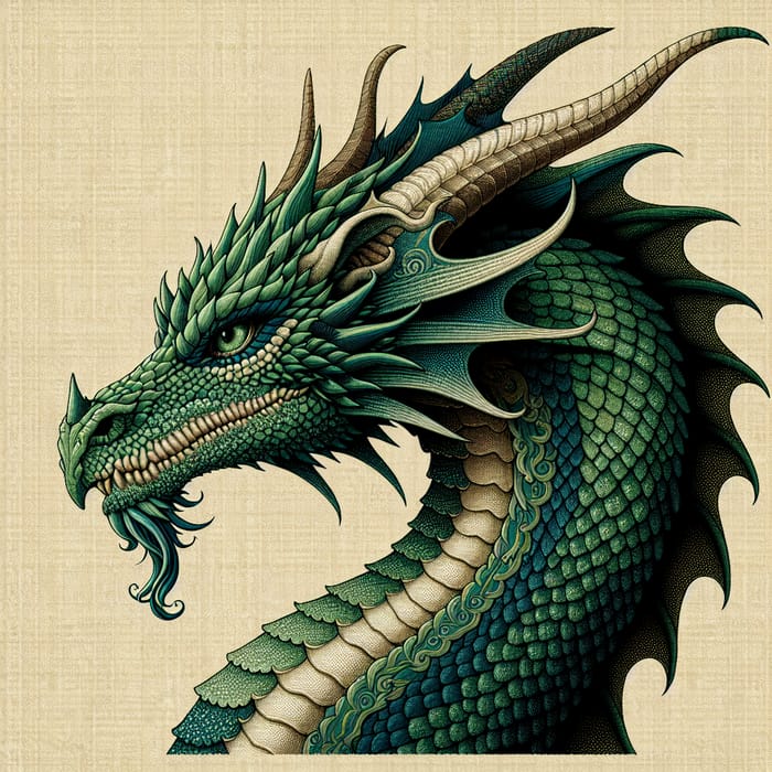 Detailed Dragon Head Profile | High Fantasy Art Style