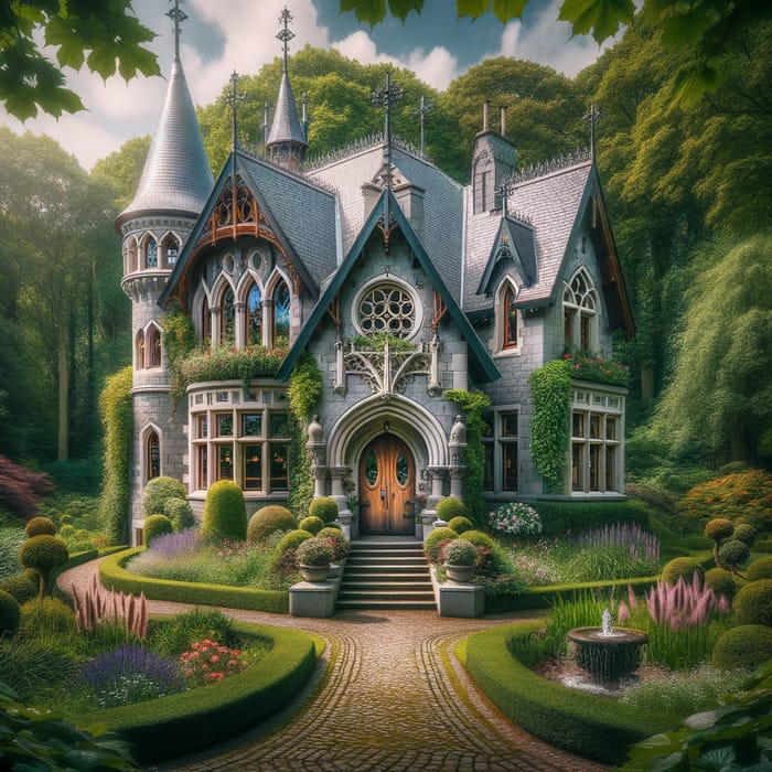 Enchanting Gothic Dreamhouse in Lush Greenery