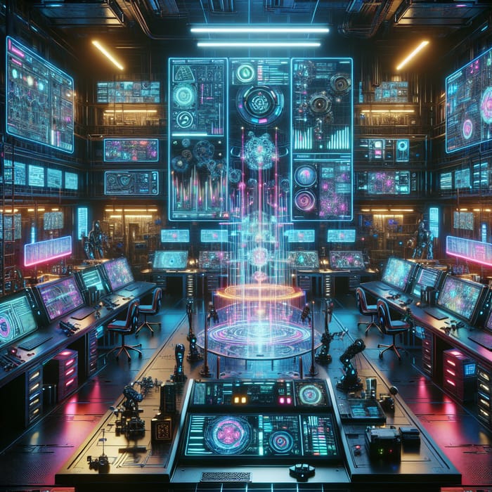 Tech Lab: A Cyberpunk Tech Haven | Future Science Hub