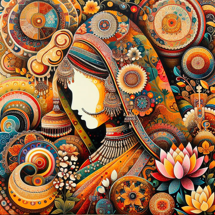 Vibrant Indian Culture Painting - Abstract Art