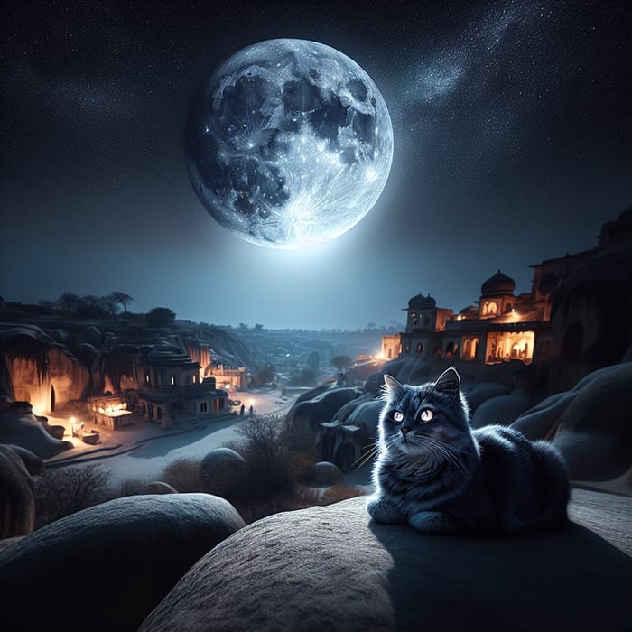 Moon Cat Magic: Mystical Serenity under Twilight