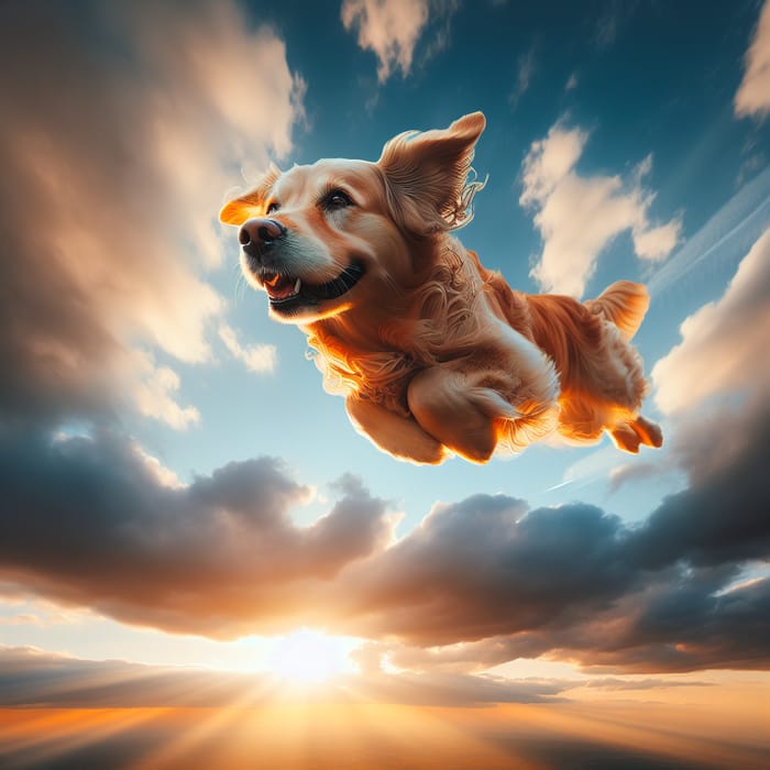 Flying Dog in the Sky - A Skybound Canine