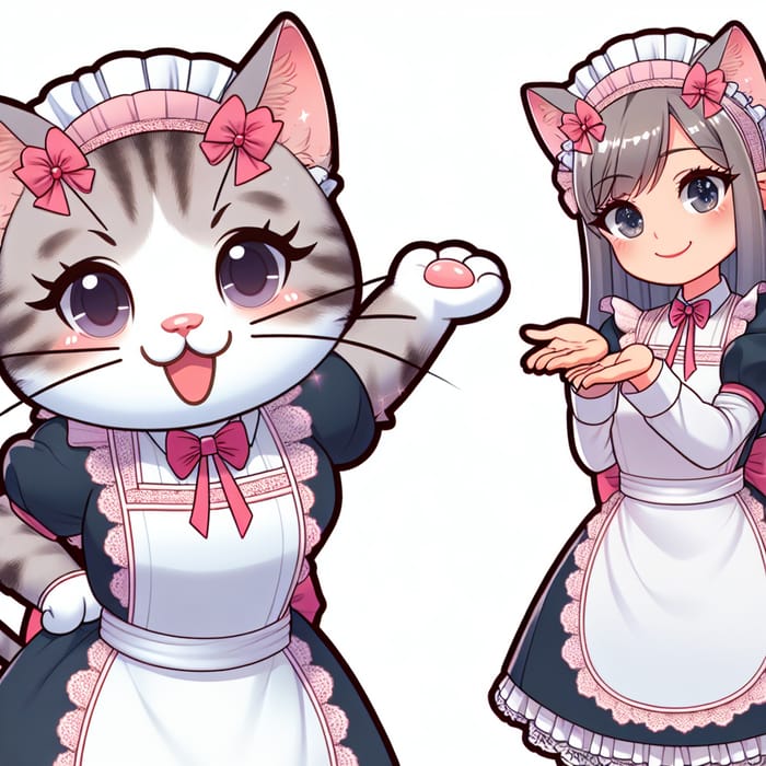 Animated Cat Maid Costume - Cute and Playful Characters