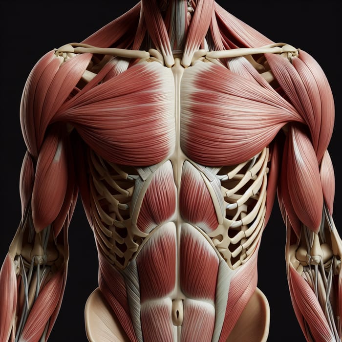 Detailed Upper Body Skeletal Muscles Anatomy