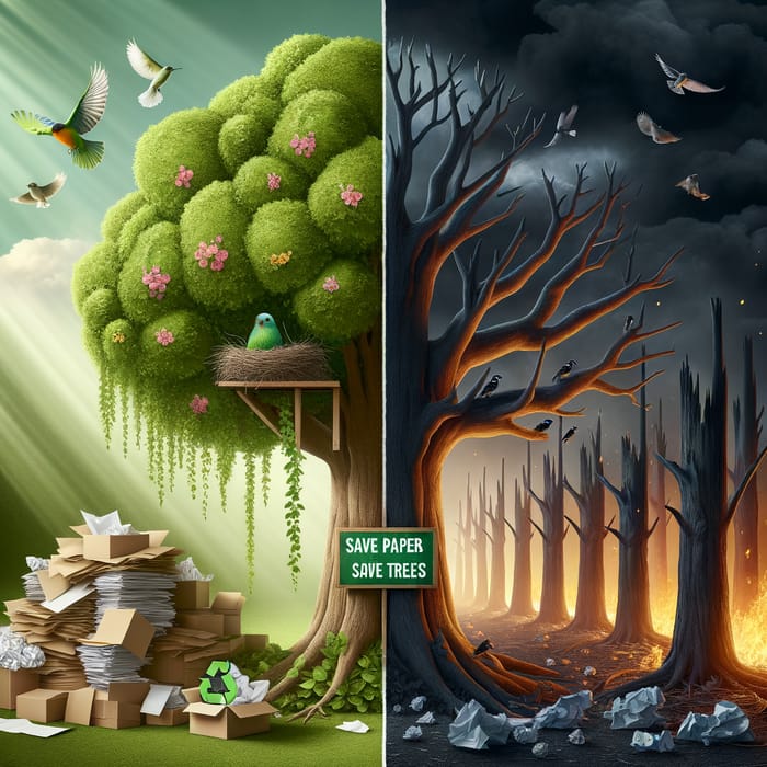 Save Papers, Save Trees - Eco-Friendly Conservation Image