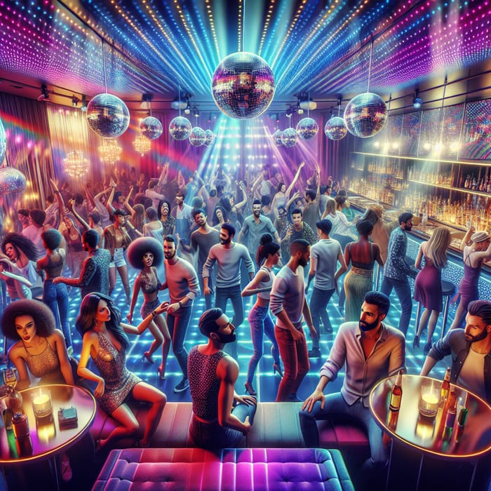 Vibrant Discotheque with Diverse Crowd | Dance & Music Spectacle