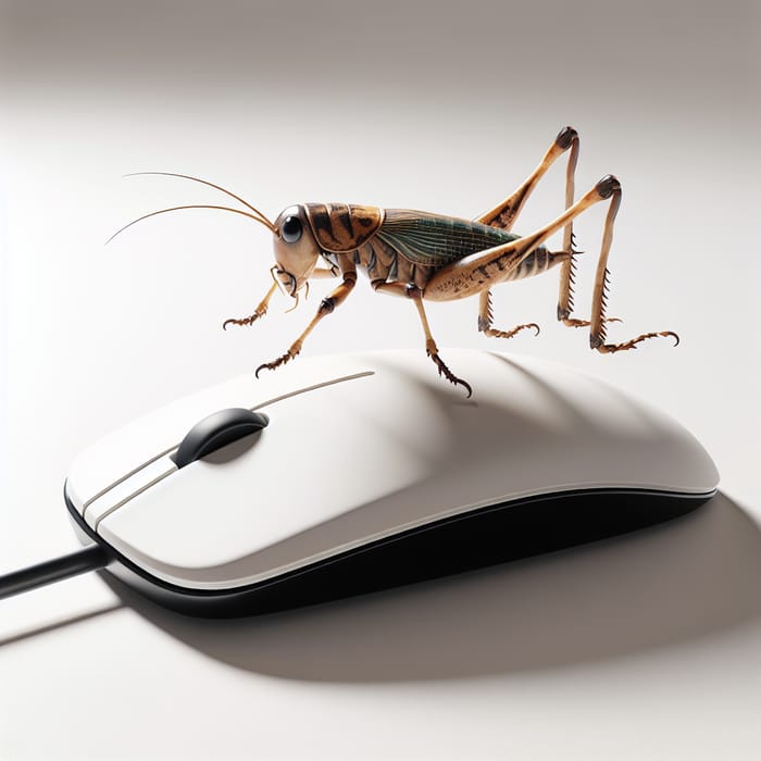 Playful Cricket Bouncing on Mouse Cursor