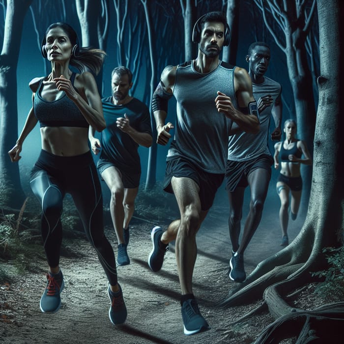Midnight Forest Run: Enthralling Night Jog Through the Woods