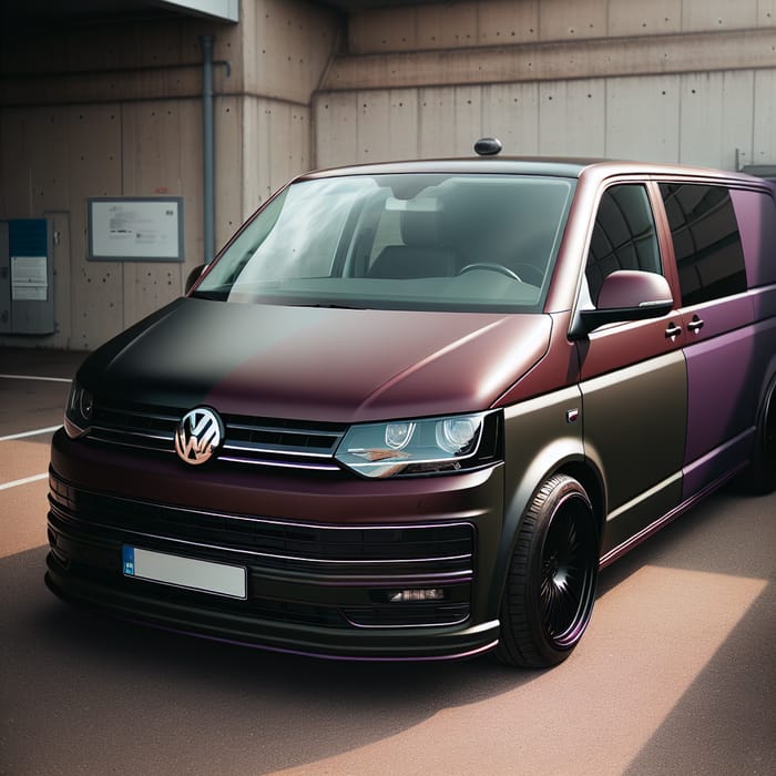 Stylish Two-Tone Volkswagen T5 in Aubergine Purple & Olive Green Stylish Two-Tone Volkswagen T5 in Aubergine Purple & Olive Green