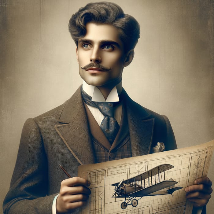 Realistic Image of Aurel Vlaicu | Aviation Innovator
