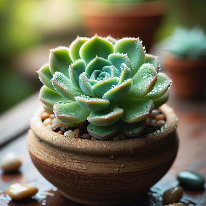 Green Succulent Plant in Elegant Pot