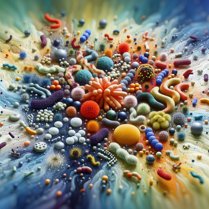 Abstract Microbiota Visualization | Unique Microbial Image
