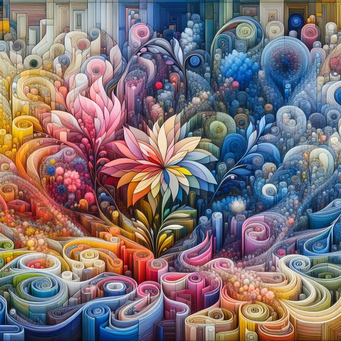 Abstract Floral Art: A Tapestry of Colors & Forms