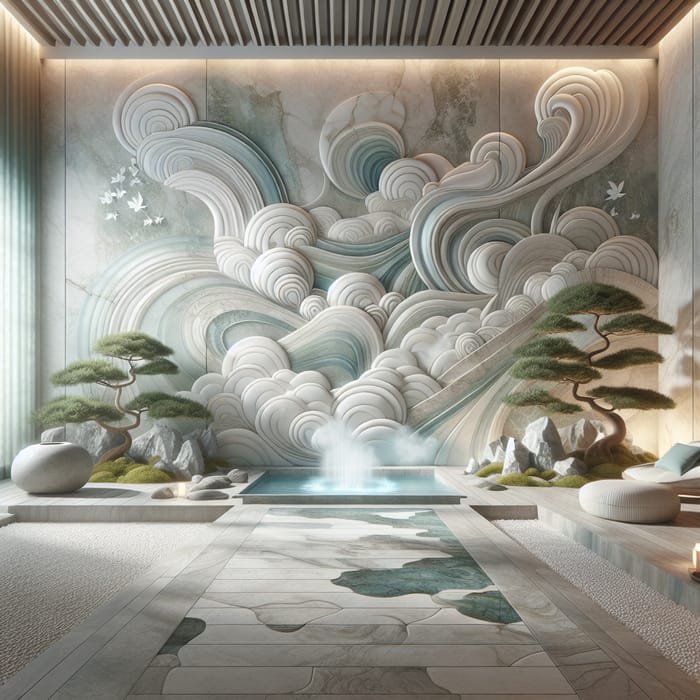 Soothing Spa in Nature: Serene Abstract Retreat