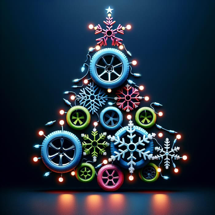 Minimalist Christmas Tree & Snow-shaped Tires Concept