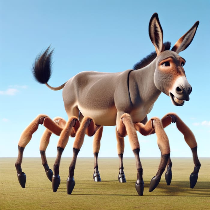 Unique Cow with Spider Legs and Donkey Ears Image