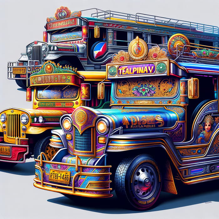 Three Different Philippine Jeepneys | Colorful Designs