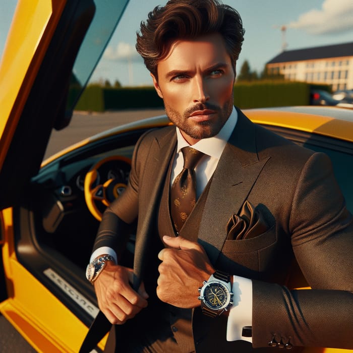 Billionaire Male with Lamborghini Car | Luxury Lifestyle