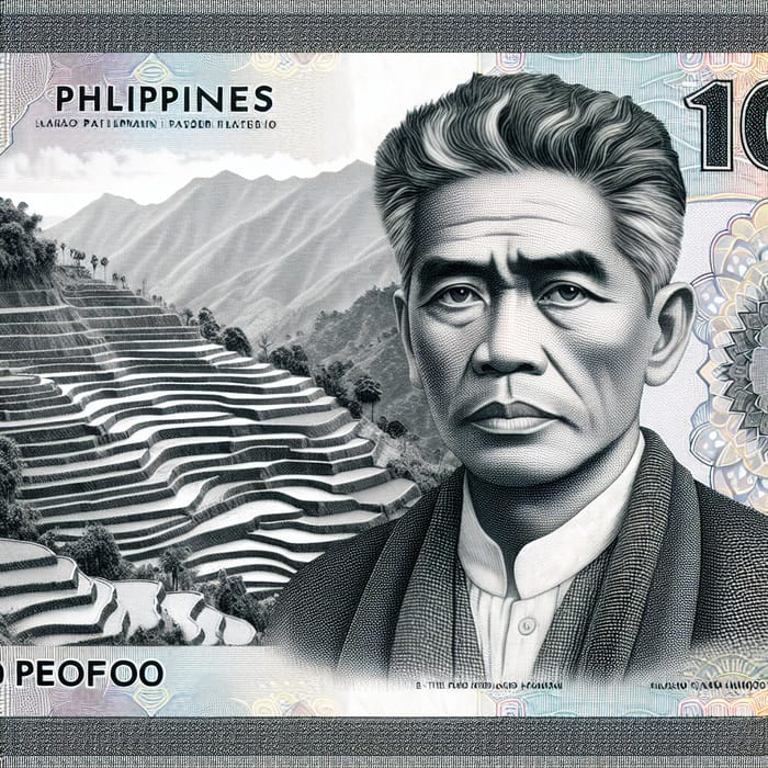 1000 Peso Note with Rodrigo Duterte and Rice Terraces
