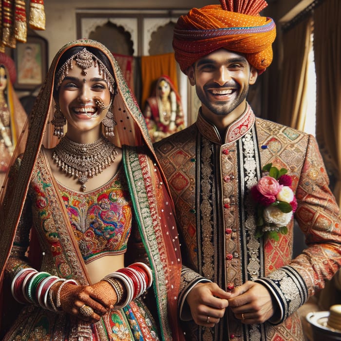 South Asian Wedding Preparations: Vibrant Rajasthani Attire & Joyful Anticipation