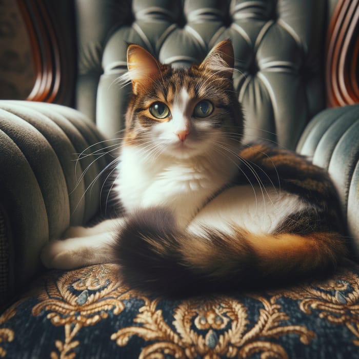 Cat Sitting on Armchair