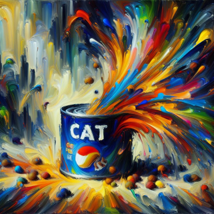 Cat Food Can Artwork: Abstract Expressionist Interpretation