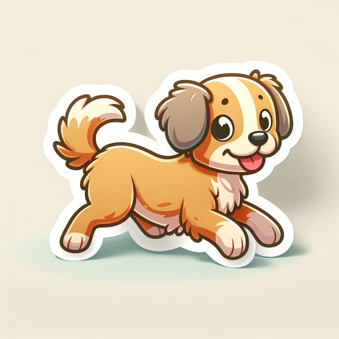 Dynamic Playful Dog Sticker: Delightful Cutout Pose