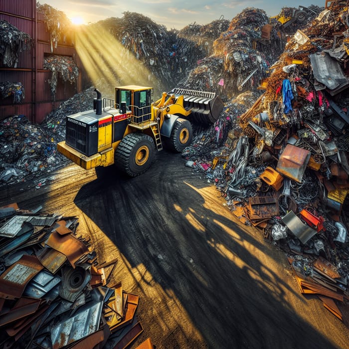 Loader on Scrap Metal: Dynamic Industrial Scene Captured