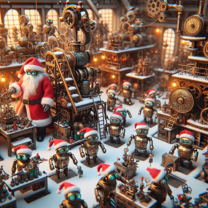 Steampunk Santa's Workshop: Robotic Helpers & Miniature Holiday Magic