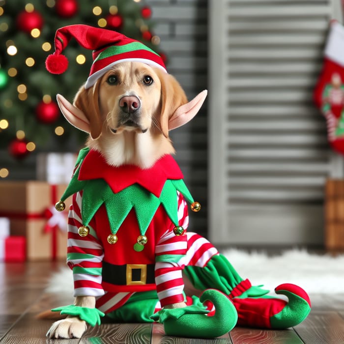 Friendly Christmas Elf Dog | Amusing Costume for Children