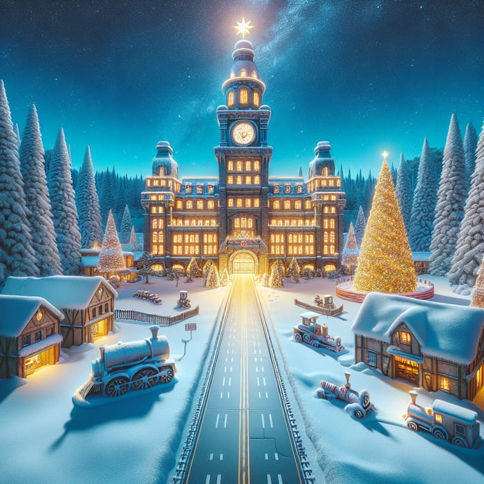Magical Christmas Toy Factory - Enchanted Winter Scene