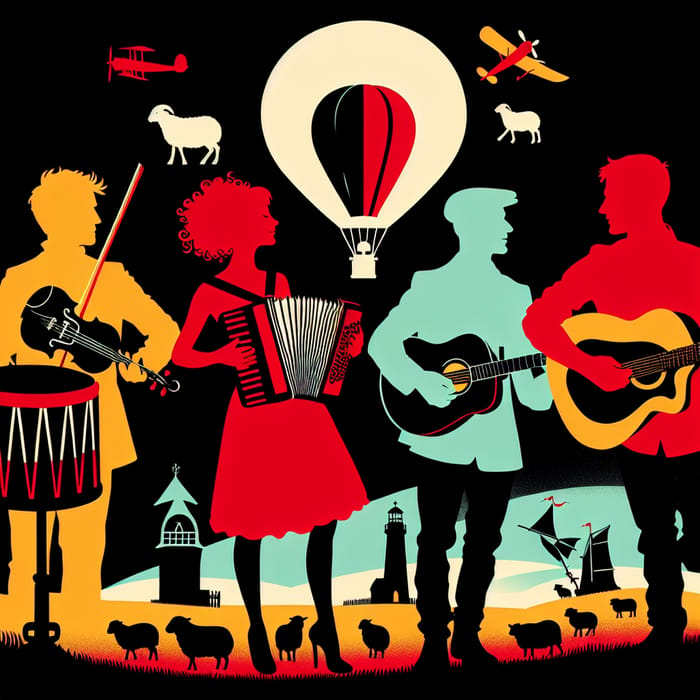 Enchanting Folk Stories Band Concert Image in Shadow Silhouette