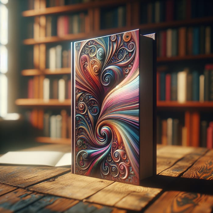 Colorful Hardcover Book on Wooden Table