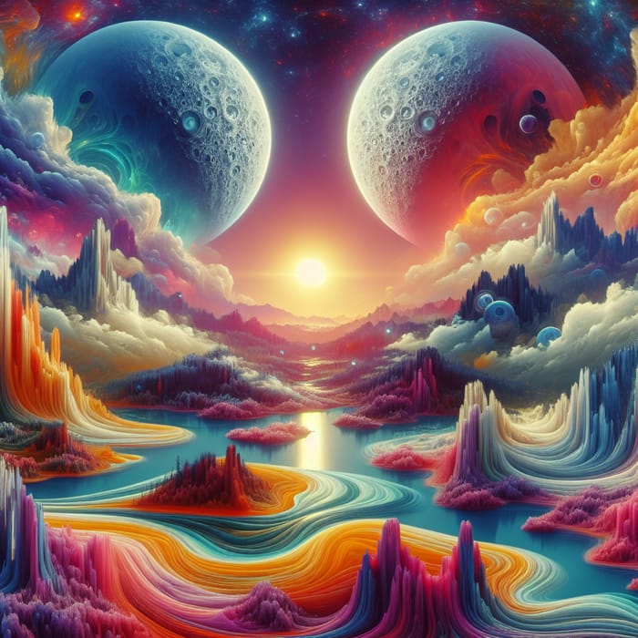 Surreal Landscape: Abstract Art with Mystical Energy