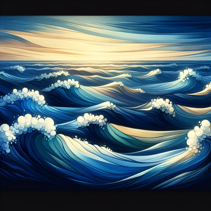 Abstract Ocean Waves - Visual Water Movement Art
