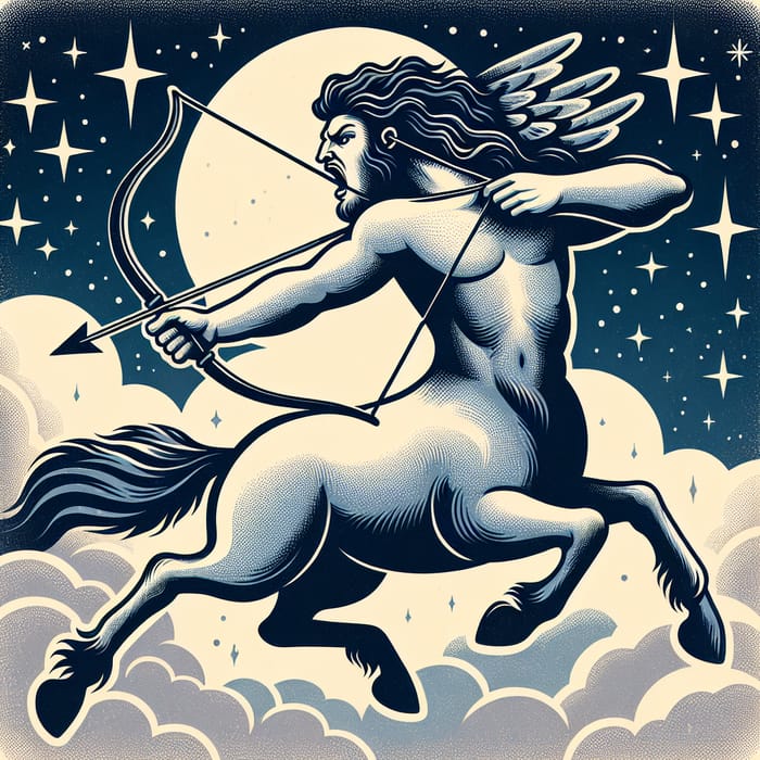 Sagittario: Mythical Centaur Shooting Arrow