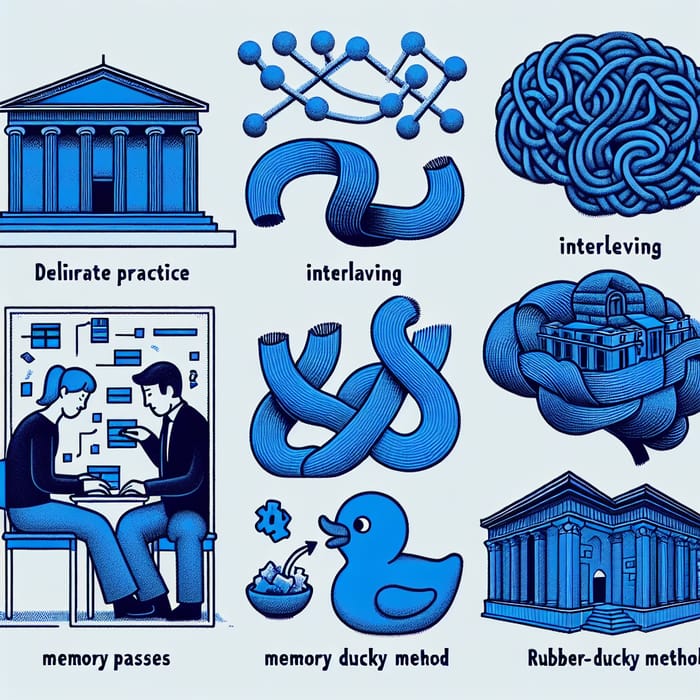 Blue Learning Strategies: Deliberate Practice, Interleaving, Memory Palaces & Rubber-Ducky Method