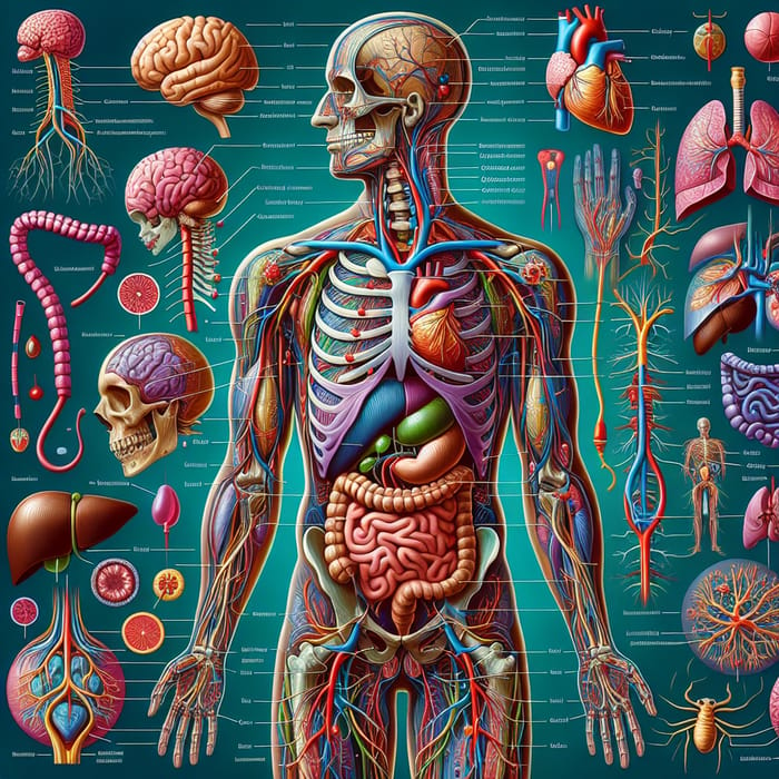 Detailed Human Anatomy Illustration for Medical Purposes