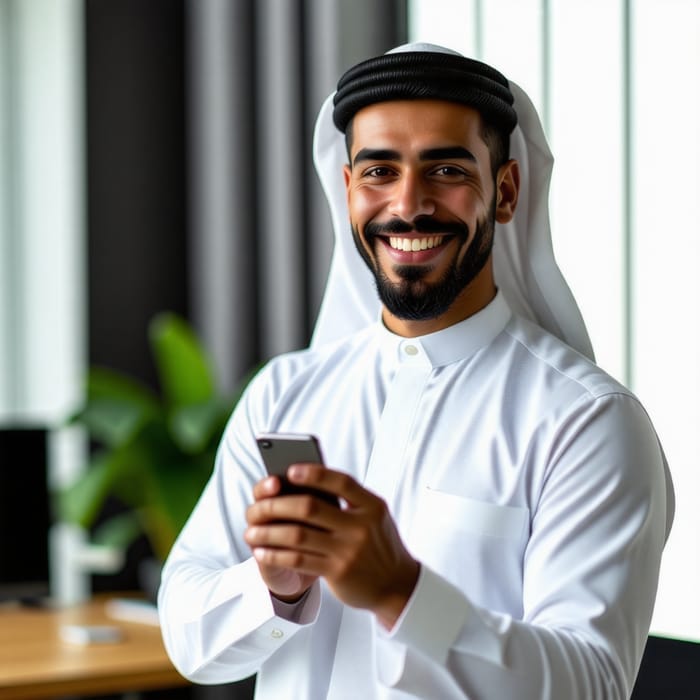 Omani Man in Modern Office | Happy Office Employee