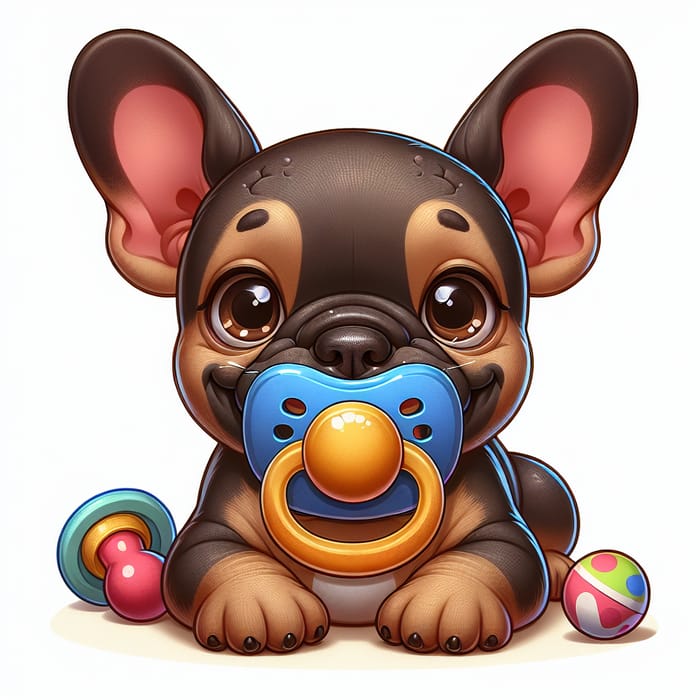 Cute French Bulldog with Pacifier | Playful Pup
