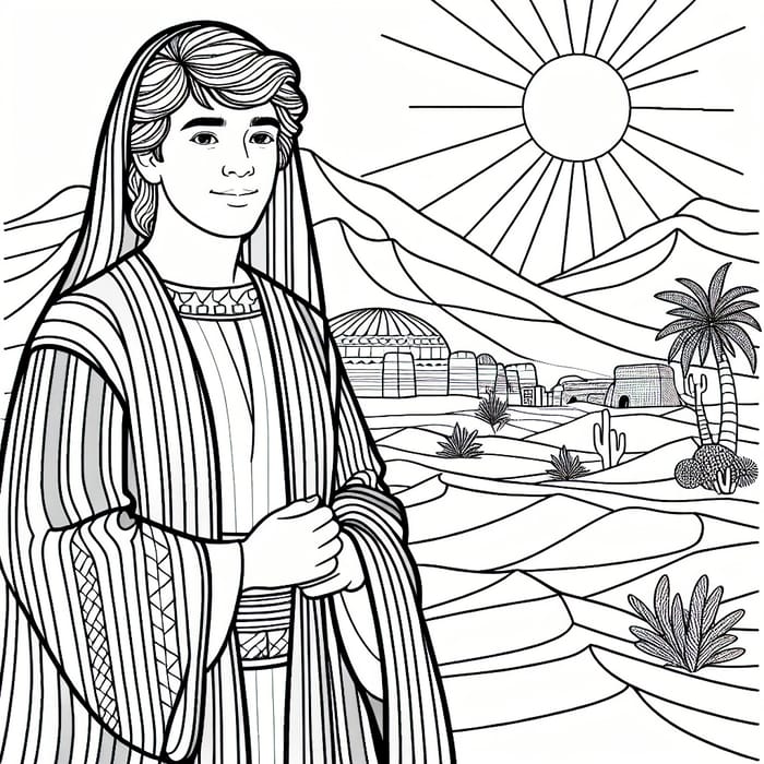Coloring Page of Joseph - Biblical Character Drawing
