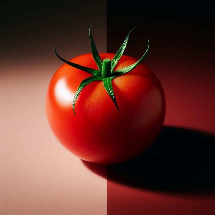 Vibrant Ripe Tomato on Contrasting Background - Fresh Organic Produce