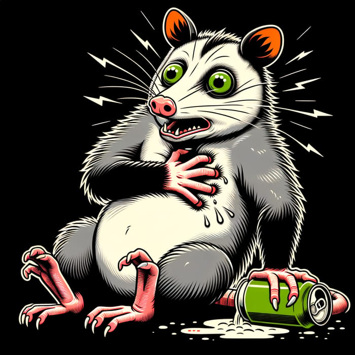 Hilarious Possum Faking Heart Attack - Mountain Dew Overconsumption Satire