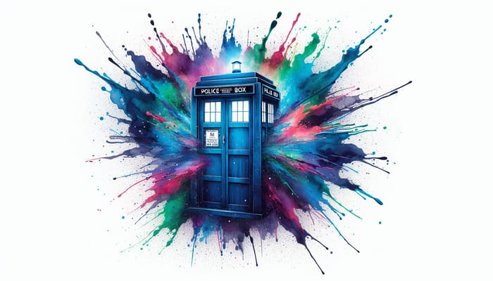Awaken Your Walls with a TARDIS Watercolor Wallpaper