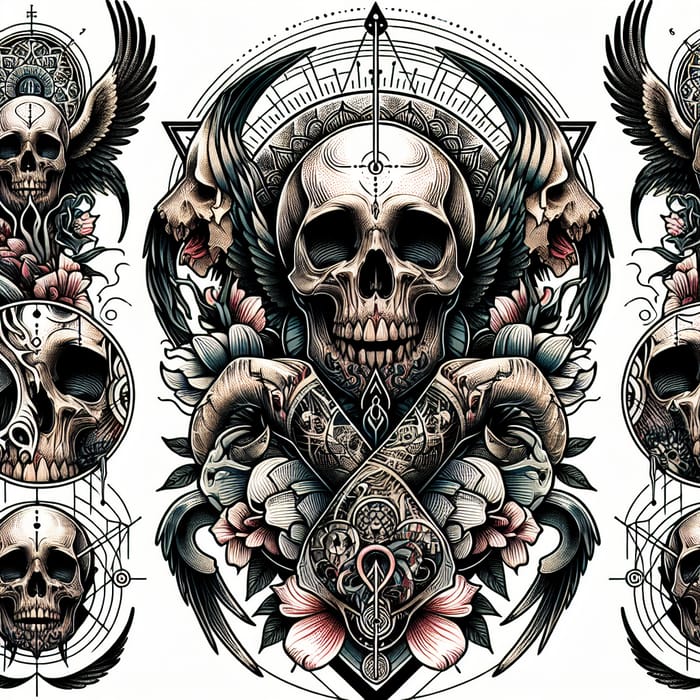 Powerful Memento Mori Tattoo Design | Symbolizing Reflection & Mortality