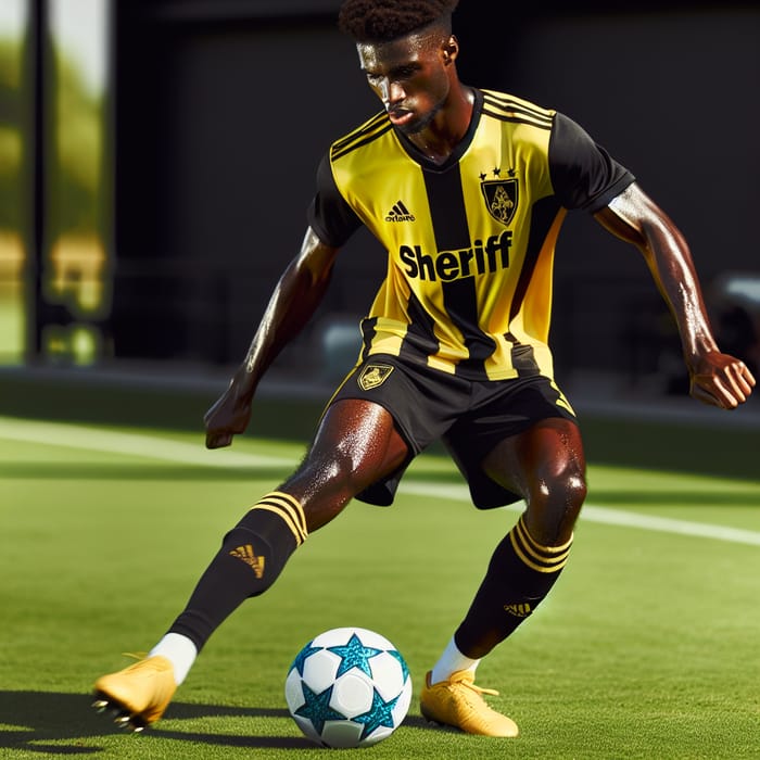 Black Football Player in Yellow and Black Attire | Sheriff FC