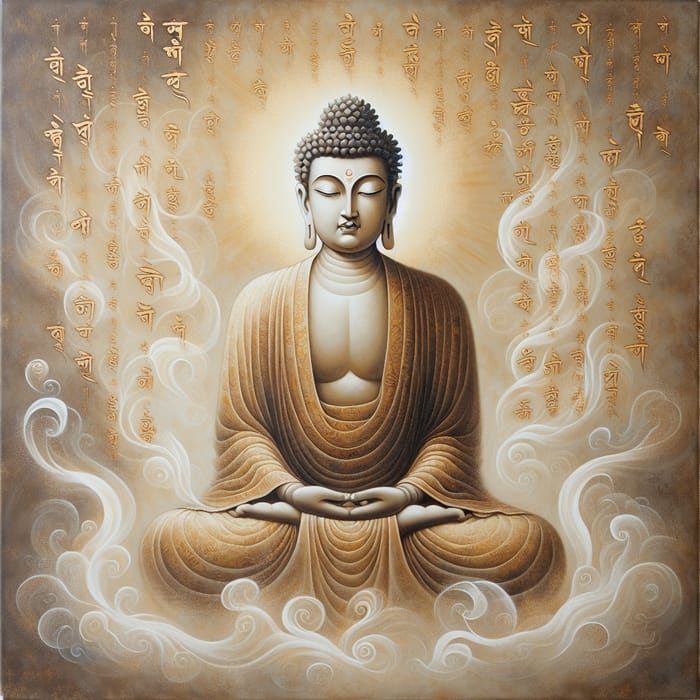 Serene Buddha Manifesting Dharma - Spiritual Canvas Art