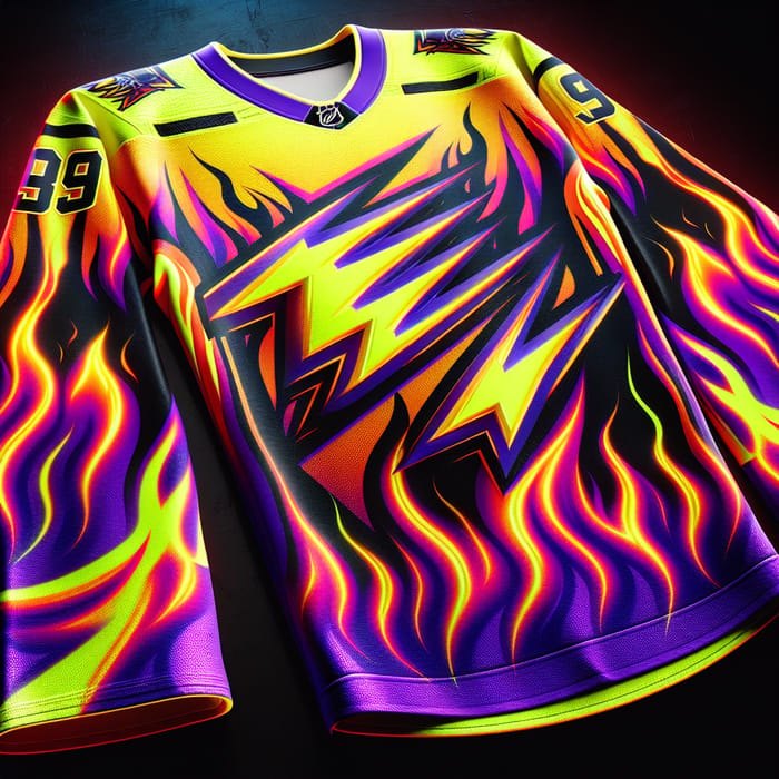 Distinct Neon Yellow & Purple Ice Hockey Jersey Collection
