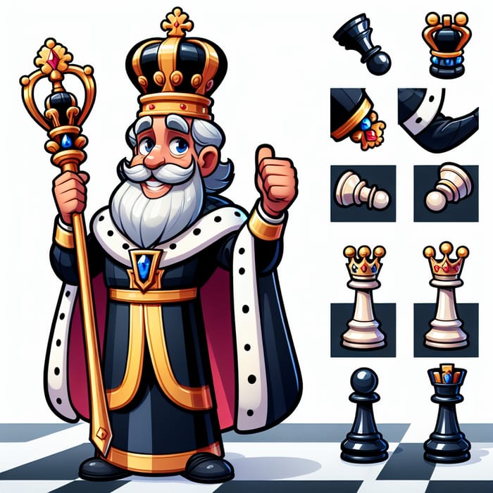 Friendly King Chess Character for Kids Comic Book