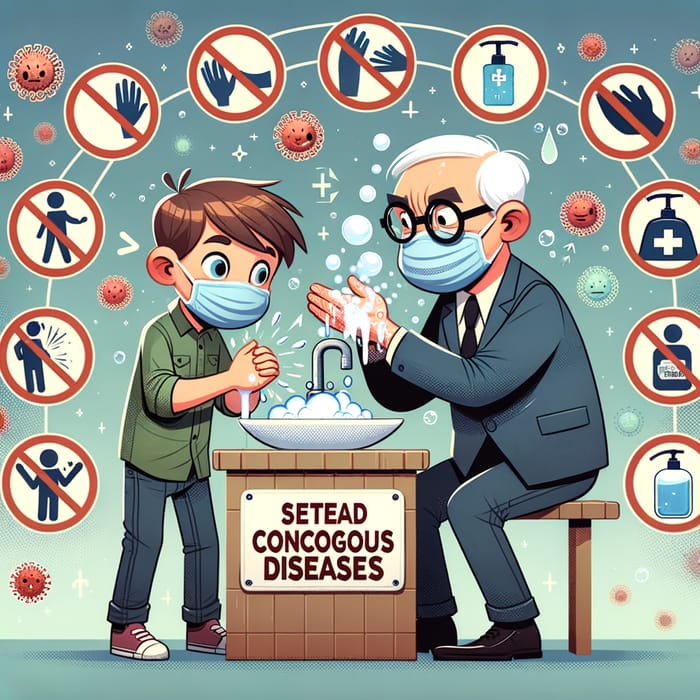 Avoiding Contagious Diseases - Health Illustration
